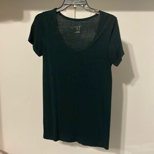 Dark Green Scoop-neck Target Tee